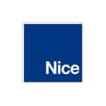 Logo Nice officiel : expert en automatisation et sécurité Logo de la marque Nice : un carré bleu intense avec le mot 'Nice' en blanc en bas à droite.
