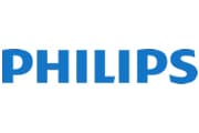 Philips - Logo officiel de la marque emblématique Logo Philips. Le nom de la marque est affiché en lettres capitales bleues, avec une typographie distincte, sur un fond blanc.